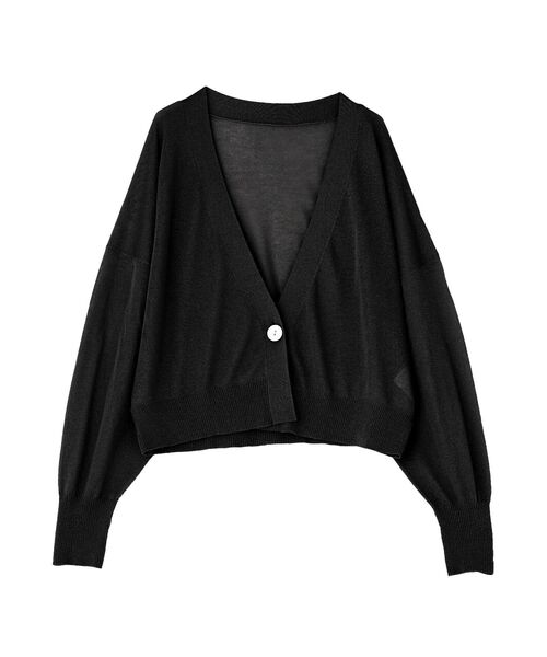 GARAGE OF GOOD CLOTHING（ガレージオブグッドクロージング）の「シアーショートドルマンニットカーデ（カーディガン/ボレロ・レディース・グレイッシュベージュ/ブラック/オフホワイト・FREE）」の5枚目の写真