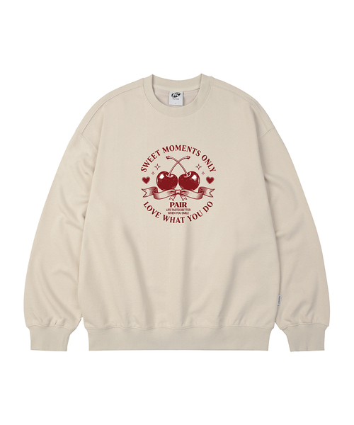 WILDROCK(ワイルドロック)の「チェリーペアオーバーサイズスウェット_9 COL(スウェット・レディース・ピンク/ブルー/ブラウン/チャコール/ダークグレー/ネイビー/ベージュ/アイボリー/ブラック・SMALL/MEDIUM/LARGE)」の1枚目の写真