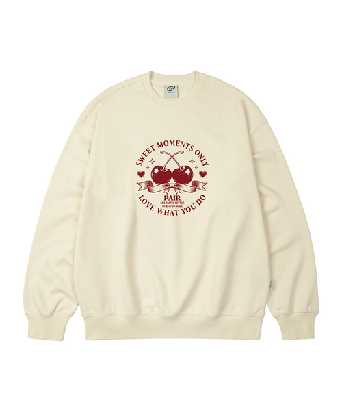 WILDROCK(ワイルドロック)の「チェリーペアオーバーサイズスウェット_9 COL(スウェット・レディース・ピンク/ブルー/ブラウン/チャコール/ダークグレー/ネイビー/ベージュ/アイボリー/ブラック・SMALL/MEDIUM/LARGE)」の2枚目の写真
