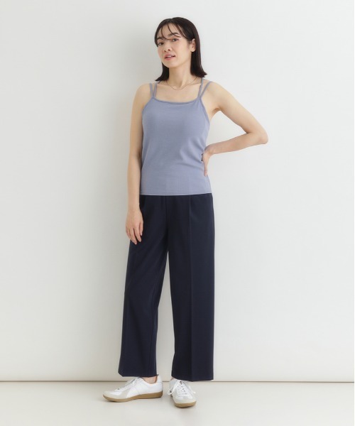 Right-on（ライトオン）の「HONEYSUCKLE ROSE(ハニーサックルローズ)ふわラクカップ付き２ストラップキャミ（タンクトップ・レディース・ブラック/オフホワイト/ブルー・M/L/S）」の5枚目の写真