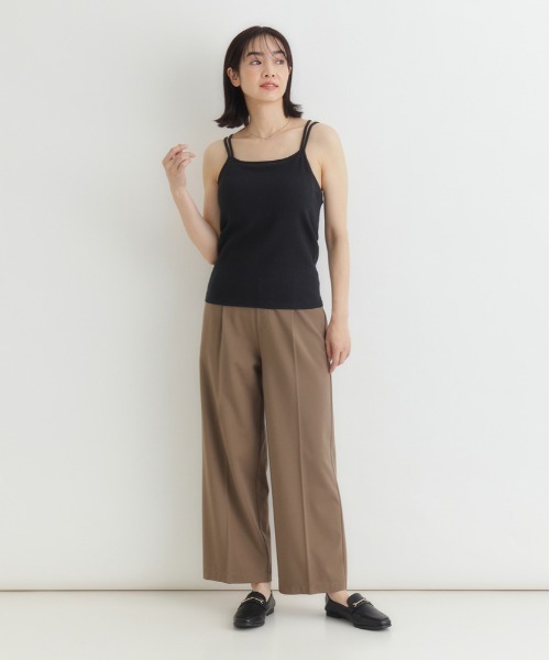 Right-on（ライトオン）の「HONEYSUCKLE ROSE(ハニーサックルローズ)ふわラクカップ付き２ストラップキャミ（タンクトップ・レディース・ブラック/オフホワイト/ブルー・M/L/S）」の4枚目の写真