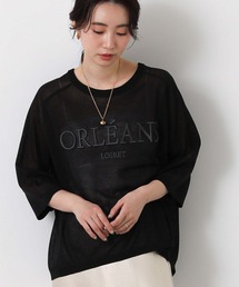 Gready Brilliant | シアー刺繍ロゴ７分袖ニット(ニット/セーター)