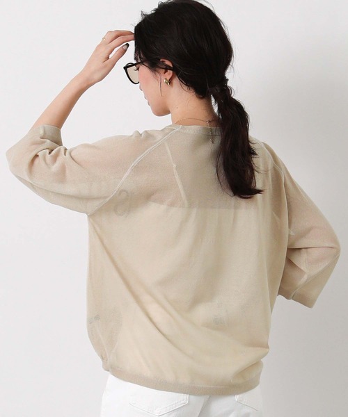 Gready Brilliant(グレディブリリアン)の「シアー刺繍ロゴ7分袖ニット(ニット/セーター・レディース・ブラック/ベージュ・FREE)」の17枚目の写真