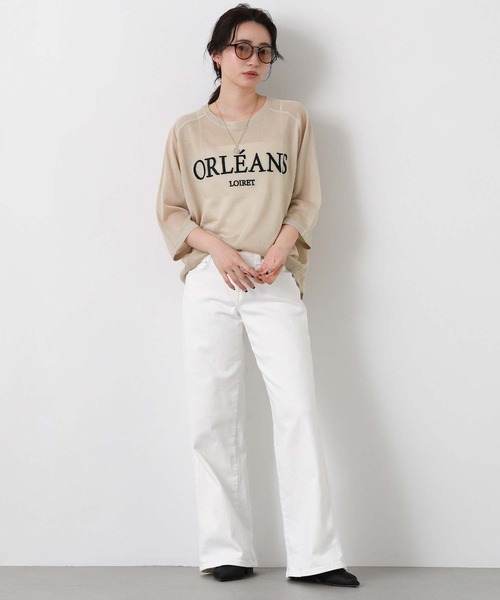 Gready Brilliant(グレディブリリアン)の「シアー刺繍ロゴ7分袖ニット(ニット/セーター・レディース・ブラック/ベージュ・FREE)」の11枚目の写真