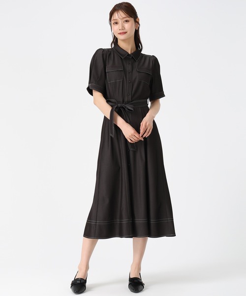 MISCH MASCH(ミッシュマッシュ)の「2026春夏新作 ステッチ配色パフスリーブシャツワンピース(シャツワンピース・レディース・ネイビー/ベージュ/ブラック・M/S)」の10枚目の写真