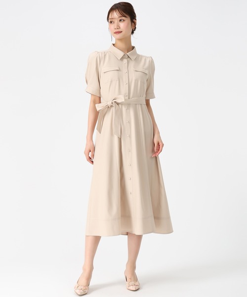 MISCH MASCH(ミッシュマッシュ)の「2026春夏新作 ステッチ配色パフスリーブシャツワンピース(シャツワンピース・レディース・ネイビー/ベージュ/ブラック・M/S)」の9枚目の写真