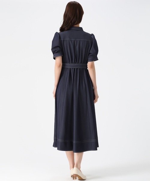 MISCH MASCH(ミッシュマッシュ)の「2026春夏新作 ステッチ配色パフスリーブシャツワンピース(シャツワンピース・レディース・ネイビー/ベージュ/ブラック・M/S)」の6枚目の写真