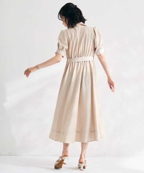 MISCH MASCH（ミッシュマッシュ）の「2026春夏新作 ステッチ配色パフスリーブシャツワンピース（シャツワンピース・レディース・ネイビー/ベージュ/ブラック・M/S）」の19枚目の写真