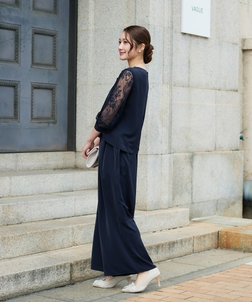Jolie et Jolie（ジョリーエジョリー）の「カシュクールロンパース（パンツドレス・レディース・ブラック/ネイビー・5L/4L/3L/LL/L/M）」の8枚目の写真