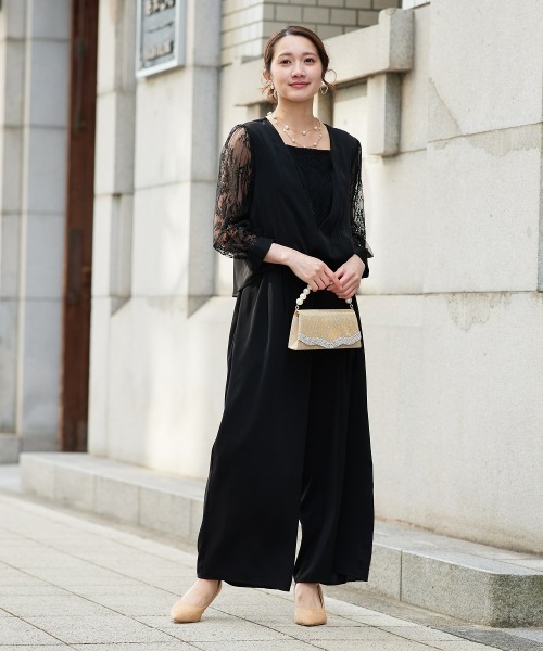 Jolie et Jolie（ジョリーエジョリー）の「カシュクールロンパース（パンツドレス・レディース・ブラック/ネイビー・5L/4L/3L/LL/L/M）」の16枚目の写真