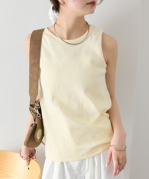 mystic（ミスティック）の「フラワードットタンクトップ（タンクトップ・レディース・オフホワイト/ブラック/イエロー・FREE）」の3枚目の写真