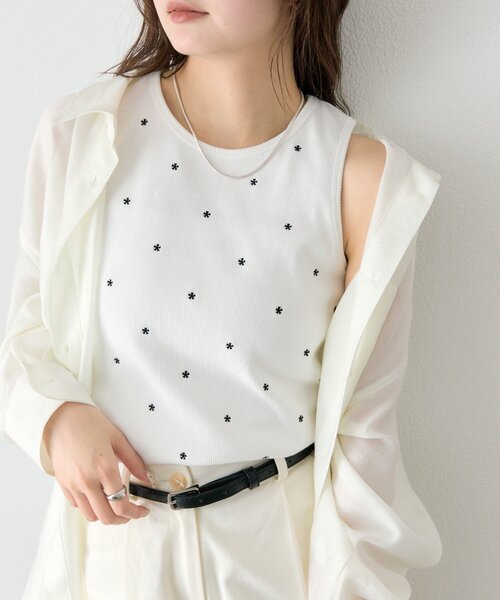 mystic（ミスティック）の「フラワードットタンクトップ（タンクトップ・レディース・オフホワイト/ブラック/イエロー・FREE）」の20枚目の写真