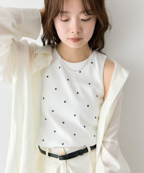 mystic（ミスティック）の「フラワードットタンクトップ（タンクトップ・レディース・オフホワイト/ブラック/イエロー・FREE）」の22枚目の写真