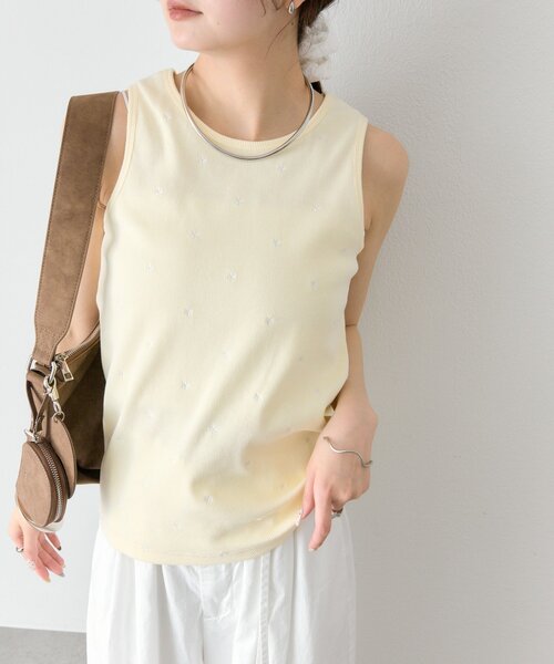 mystic（ミスティック）の「フラワードットタンクトップ（タンクトップ・レディース・オフホワイト/ブラック/イエロー・FREE）」の8枚目の写真