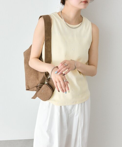 mystic（ミスティック）の「フラワードットタンクトップ（タンクトップ・レディース・オフホワイト/ブラック/イエロー・FREE）」の9枚目の写真