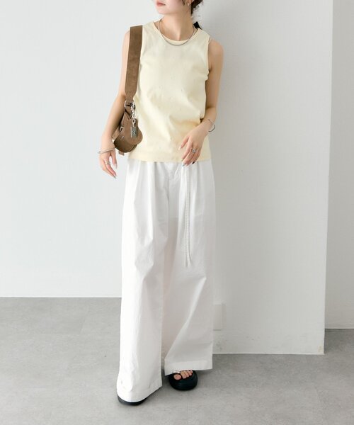 mystic（ミスティック）の「フラワードットタンクトップ（タンクトップ・レディース・オフホワイト/ブラック/イエロー・FREE）」の13枚目の写真