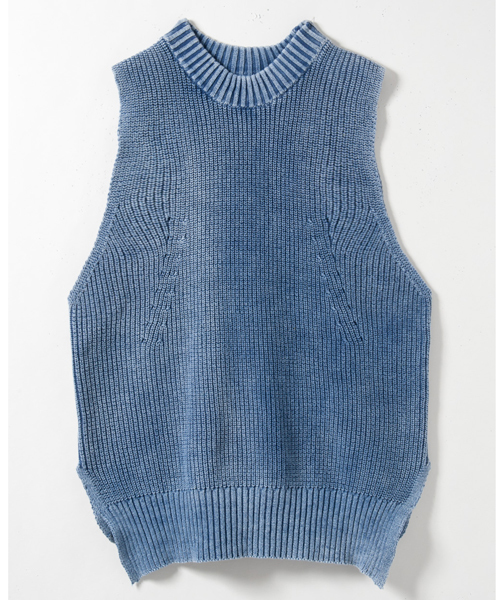 AMERICAN RAG CIE（アメリカンラグシー）の「AMERICAN RAG CIEストーンウォッシュニット/209-LAN-B6753（ニット/セーター・レディース・グレー/インディゴブルー・FREE）」の2枚目の写真