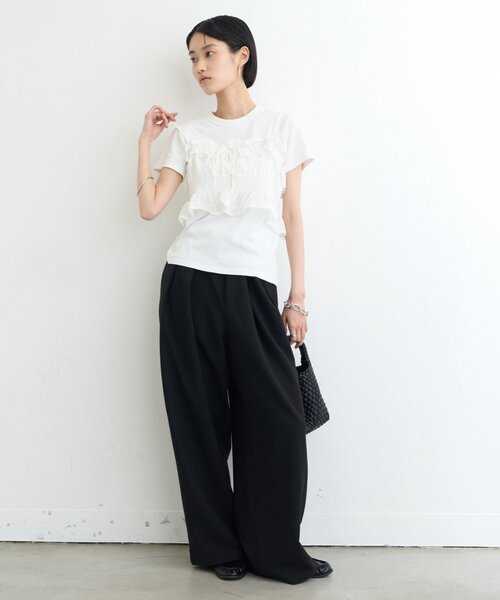 CIAOPANIC TYPY(チャオパニックティピー)の「【UNISEX】タックボリュームワイドスラックスパンツ/サイドラインスラックス(スラックス・レディース・ブラック/グレー/ネイビー/ライトグレー/ベージュ/ブラウン/チャコールグレー/モカ・SMALL/LARGE/MEDIUM)」の15枚目の写真