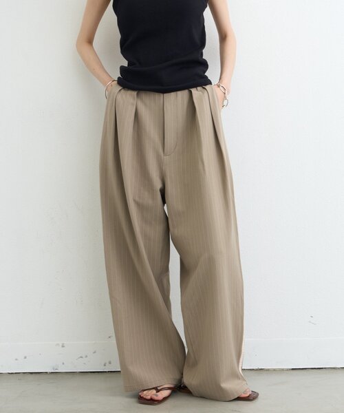 CIAOPANIC TYPY(チャオパニックティピー)の「【UNISEX】タックボリュームワイドスラックスパンツ/サイドラインスラックス(スラックス・レディース・ブラック/グレー/ネイビー/ライトグレー/ベージュ/ブラウン/チャコールグレー/モカ・SMALL/LARGE/MEDIUM)」の13枚目の写真