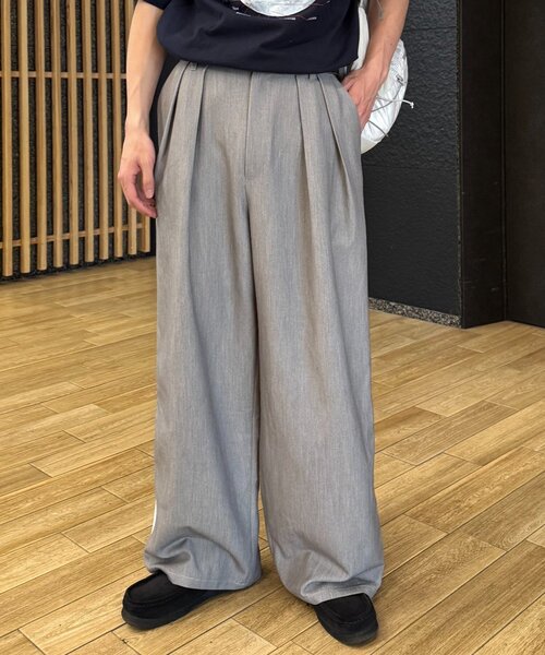 CIAOPANIC TYPY（チャオパニックティピー）の「【UNISEX】タックボリュームワイドスラックスパンツ/サイドラインスラックス（スラックス・レディース・ブラック/グレー/ネイビー/ライトグレー/ベージュ/ブラウン・SMALL/LARGE/MEDIUM）」の21枚目の写真