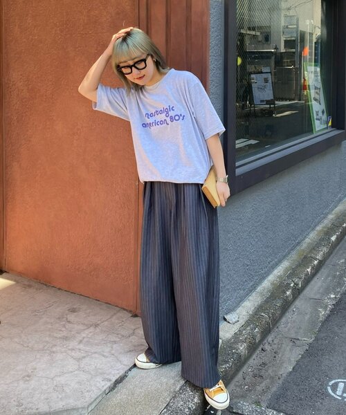 CIAOPANIC TYPY（チャオパニックティピー）の「【UNISEX】タックボリュームワイドスラックスパンツ/サイドラインスラックス（スラックス・レディース・ブラック/グレー/ネイビー/ライトグレー/ベージュ/ブラウン・SMALL/LARGE/MEDIUM）」の13枚目の写真
