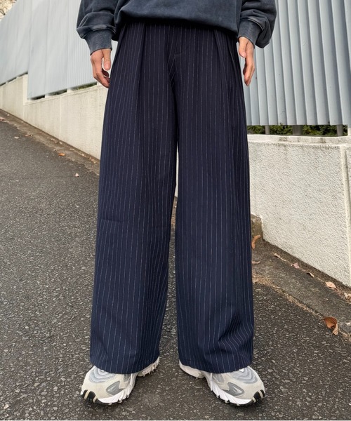 CIAOPANIC TYPY（チャオパニックティピー）の「【UNISEX】ﾀｯｸﾎﾞﾘｭｰﾑﾜｲﾄﾞｽﾗｯｸｽﾊﾟﾝﾂ（スラックス・メンズ・ブラック/グレー/ネイビー・SMALL/LARGE/MEDIUM）」の19枚目の写真