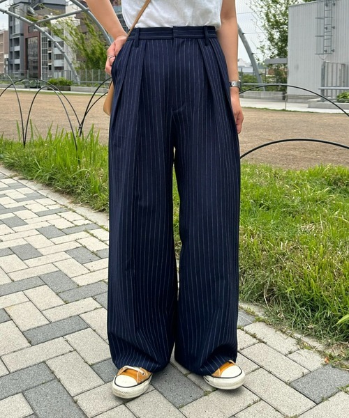 CIAOPANIC TYPY（チャオパニックティピー）の「【UNISEX】ﾀｯｸﾎﾞﾘｭｰﾑﾜｲﾄﾞｽﾗｯｸｽﾊﾟﾝﾂ（スラックス・メンズ・ブラック/グレー/ネイビー・SMALL/LARGE/MEDIUM）」の18枚目の写真