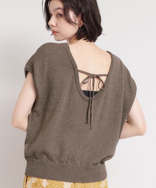 THE SHOP TK (ザ ショップ ティーケー )の「さりげない抜け感 ペーパーヤーン風ニット(ニット/セーター・レディース・ブルー/ダークブラウン/ベージュ系その他5・12/13)」の1枚目の写真