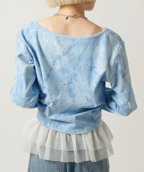 カップ付き/3色展開】チュールフリルキャミ（キャミソール）｜w closet