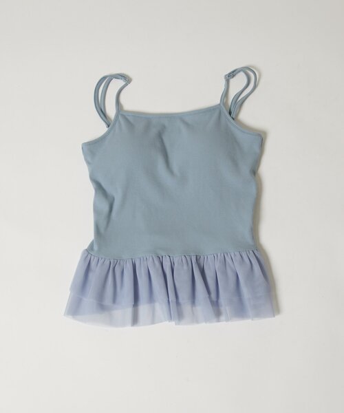 w closet（ダブルクローゼット）の「【カップ付き/3色展開】チュールフリルキャミ 夏服（キャミソール・レディース・ブラック/オフホワイト/ブルー・FREE）」の9枚目の写真