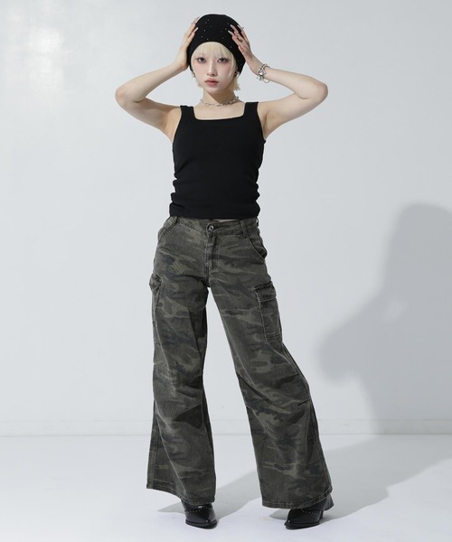 ANAP(アナップ)の「迷彩 カツラギ カーゴパンツ(カーゴパンツ・レディース・カーキ・S/M)」の7枚目の写真