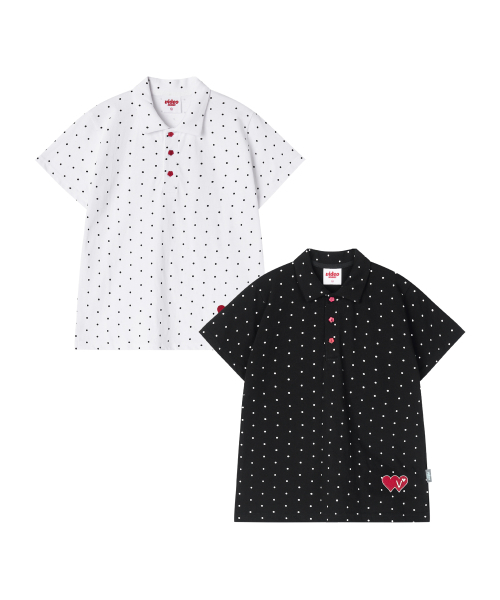 Video Jockey（ビデオジョッキー）の「ドットポロTシャツ[ブラック]（ポロシャツ・レディース・ブラック・X-SMALL）」の2枚目の写真