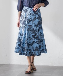 【WEB限定カラーあり】リネンライクフラワースカート