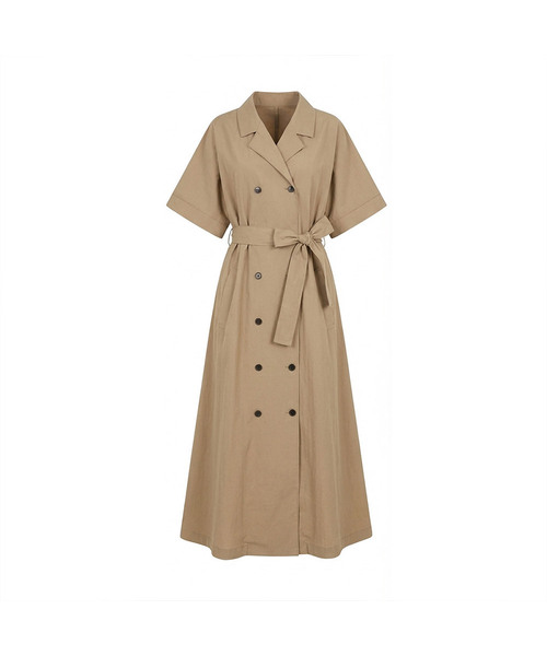 VASCARA（バスカラ）の「Double-Button Long Dress (2colors)（ワンピース・レディース・ブラック/ベージュ・FREE）」の2枚目の写真