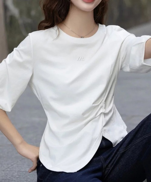 ONEP STAR(ワンピスター)の「アシンメトリーヘムブラウス(シャツ/ブラウス・レディース・ホワイト/ブラック・MEDIUM/LARGE/X-LARGE)」の7枚目の写真