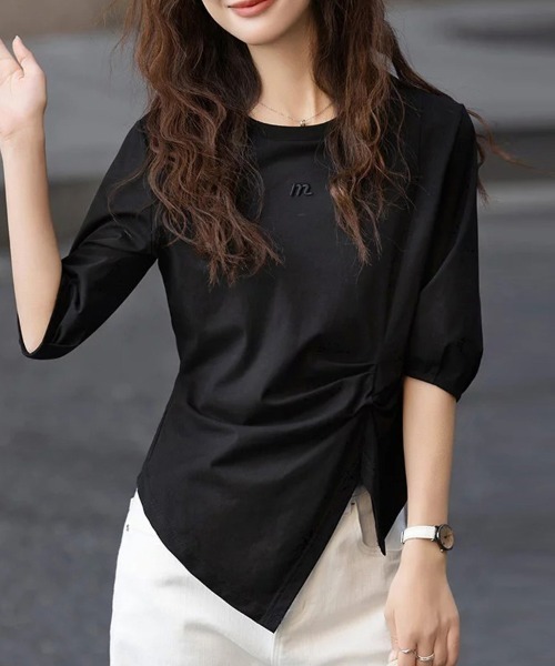ONEP STAR(ワンピスター)の「アシンメトリーヘムブラウス(シャツ/ブラウス・レディース・ホワイト/ブラック・MEDIUM/LARGE/X-LARGE)」の10枚目の写真