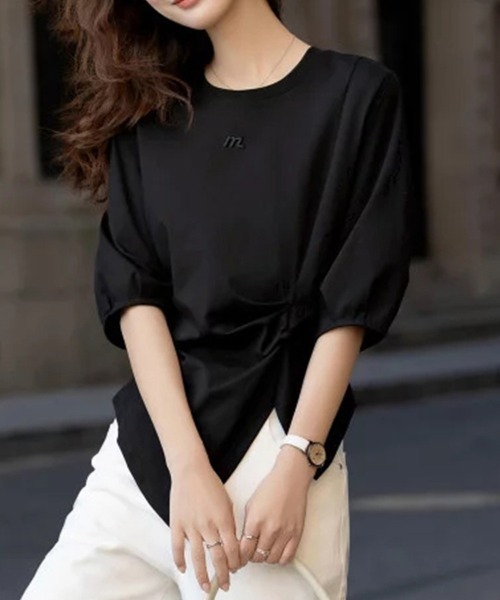 ONEP STAR(ワンピスター)の「アシンメトリーヘムブラウス(シャツ/ブラウス・レディース・ホワイト/ブラック・MEDIUM/LARGE/X-LARGE)」の12枚目の写真