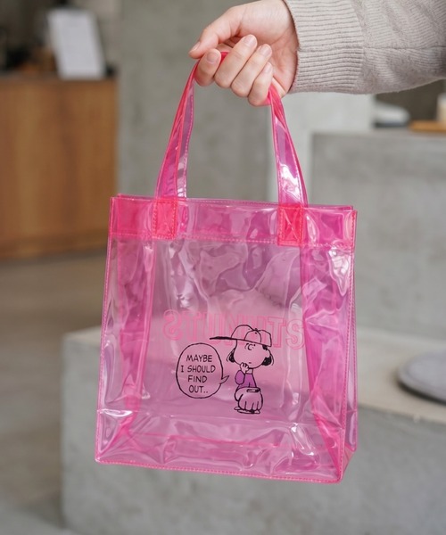 PEANUTS(ピーナッツ)の「〈PEANUTS/ピーナッツ〉スヌーピー カラーシリーズ ビニール ランチバッグ VBH1(エコバッグ/サブバッグ・レディース・イエロー/ブルー/グリーン/ピンク/レッド/ホワイト・ONE SIZE)」の6枚目の写真