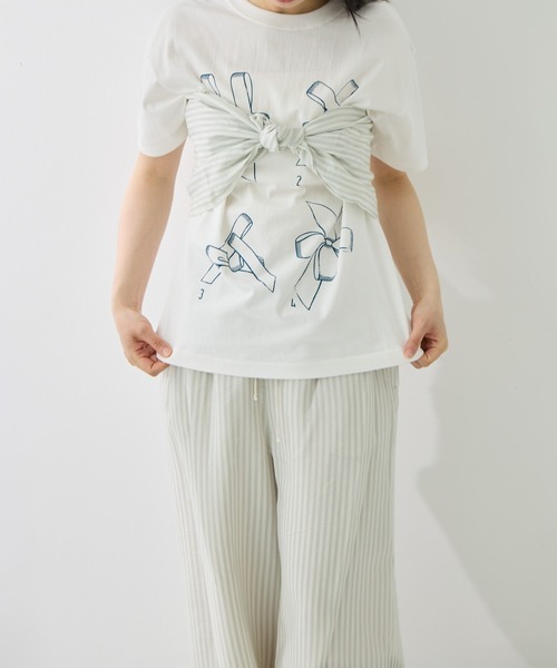 muller of yoshiokubo（ミュラーオブヨシオクボ）の「[muller of yoshiokubo/ミュラーオブヨシオクボ]STRIPE PANTS W/BELT（その他パンツ・レディース・ピンク/グレイッシュブルー・M/S）」の11枚目の写真