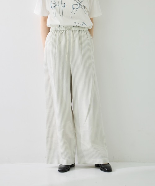 muller of yoshiokubo（ミュラーオブヨシオクボ）の「[muller of yoshiokubo/ミュラーオブヨシオクボ]STRIPE PANTS W/BELT（その他パンツ・レディース・ピンク/グレイッシュブルー・M/S）」の10枚目の写真