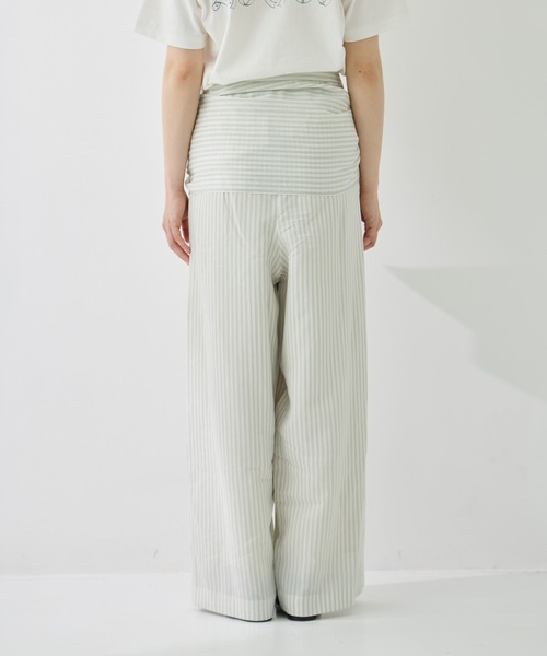 muller of yoshiokubo（ミュラーオブヨシオクボ）の「[muller of yoshiokubo/ミュラーオブヨシオクボ]STRIPE PANTS W/BELT（その他パンツ・レディース・ピンク/グレイッシュブルー・M/S）」の8枚目の写真