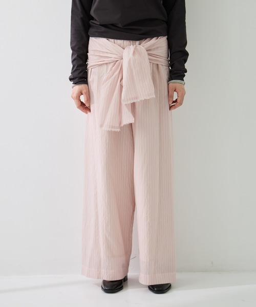 muller of yoshiokubo（ミュラーオブヨシオクボ）の「[muller of yoshiokubo/ミュラーオブヨシオクボ]STRIPE PANTS W/BELT（その他パンツ・レディース・ピンク/グレイッシュブルー・M/S）」の13枚目の写真