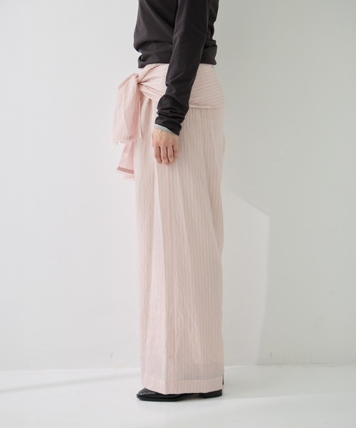 muller of yoshiokubo（ミュラーオブヨシオクボ）の「[muller of yoshiokubo/ミュラーオブヨシオクボ]STRIPE PANTS W/BELT（その他パンツ・レディース・ピンク/グレイッシュブルー・M/S）」の14枚目の写真