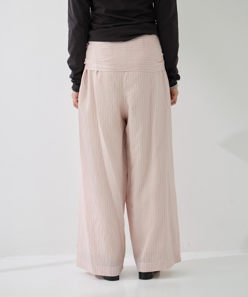 muller of yoshiokubo（ミュラーオブヨシオクボ）の「[muller of yoshiokubo/ミュラーオブヨシオクボ]STRIPE PANTS W/BELT（その他パンツ・レディース・ピンク/グレイッシュブルー・M/S）」の15枚目の写真