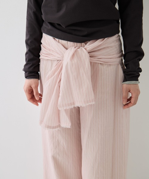 muller of yoshiokubo（ミュラーオブヨシオクボ）の「[muller of yoshiokubo/ミュラーオブヨシオクボ]STRIPE PANTS W/BELT（その他パンツ・レディース・ピンク/グレイッシュブルー・M/S）」の16枚目の写真