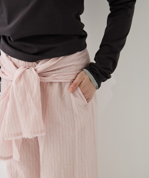 muller of yoshiokubo（ミュラーオブヨシオクボ）の「[muller of yoshiokubo/ミュラーオブヨシオクボ]STRIPE PANTS W/BELT（その他パンツ・レディース・ピンク/グレイッシュブルー・M/S）」の17枚目の写真