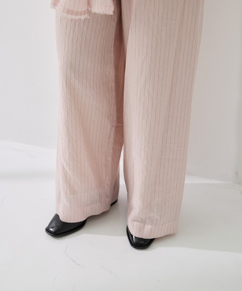 muller of yoshiokubo（ミュラーオブヨシオクボ）の「[muller of yoshiokubo/ミュラーオブヨシオクボ]STRIPE PANTS W/BELT（その他パンツ・レディース・ピンク/グレイッシュブルー・M/S）」の18枚目の写真