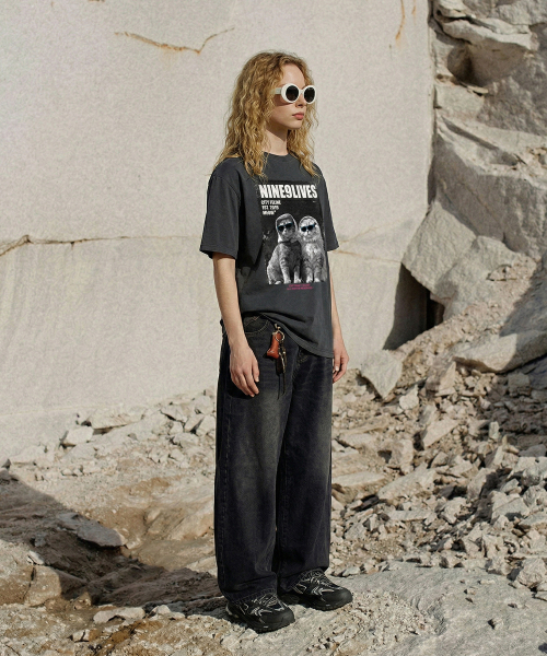 BLOW（ブロウ）の「PIGMENT_NINE9LIVES T-SHIRT [DEEP NAVY]（Tシャツ/カットソー・メンズ・その他・FREE/MEDIUM）」の2枚目の写真
