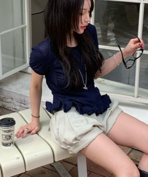 semplice(センプリチェ)の「Tシャツ【韓国ファッション】(Tシャツ/カットソー・レディース・ホワイト/ピンク/グリーン/ネイビー・F)」の15枚目の写真