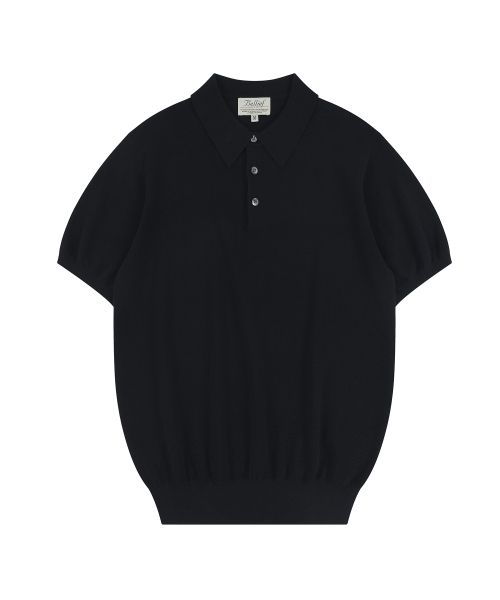 BELLIEF(ベリーフ)の「Essential Hard Twist Cotton Short Sleeve Polo Knit (Navy)(ニット/セーター・メンズ・その他・MEDIUM/LARGE/X-LARGE)」の1枚目の写真